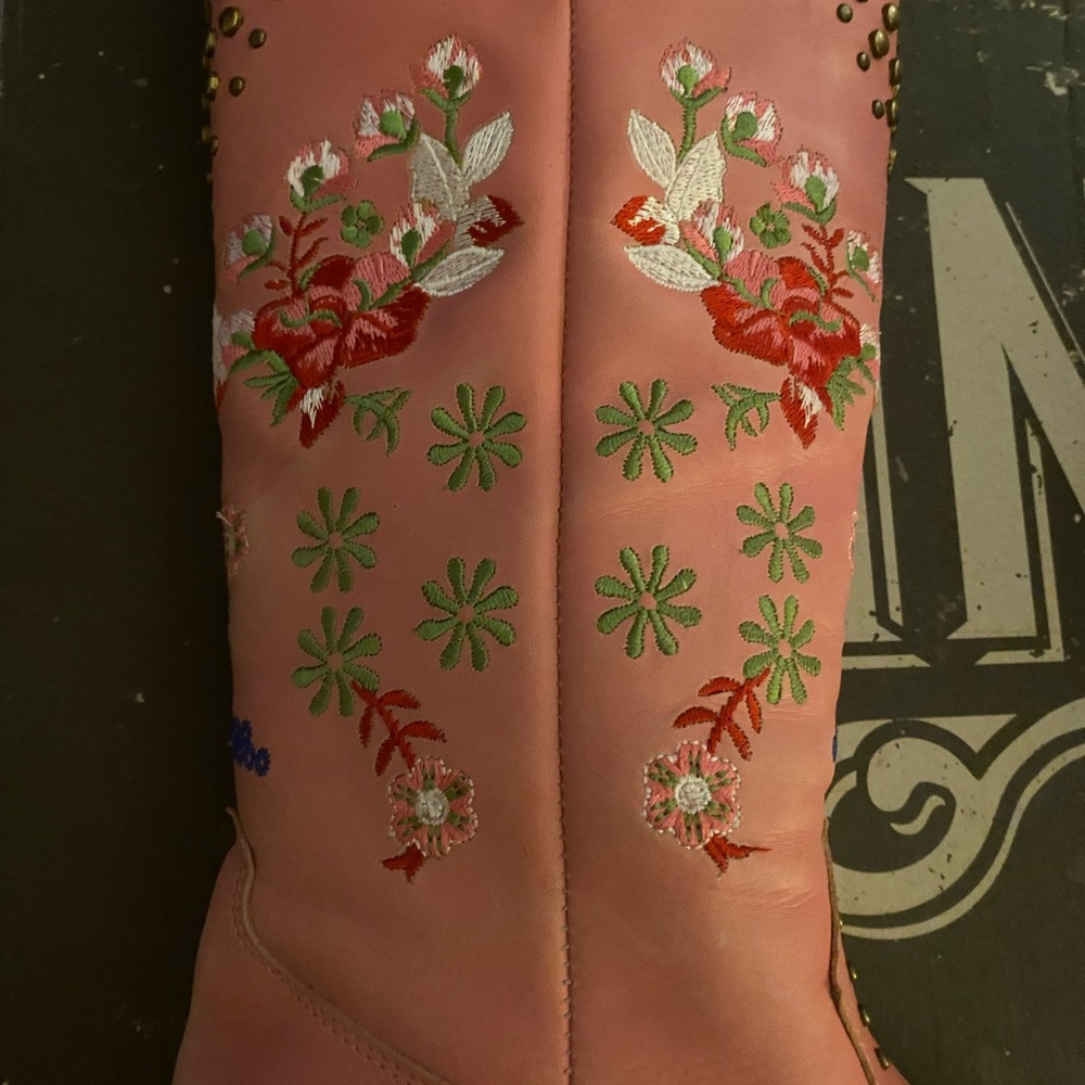 Poppy Pink Dingo cowboy boots size 8.5 - Picture 8 of 11